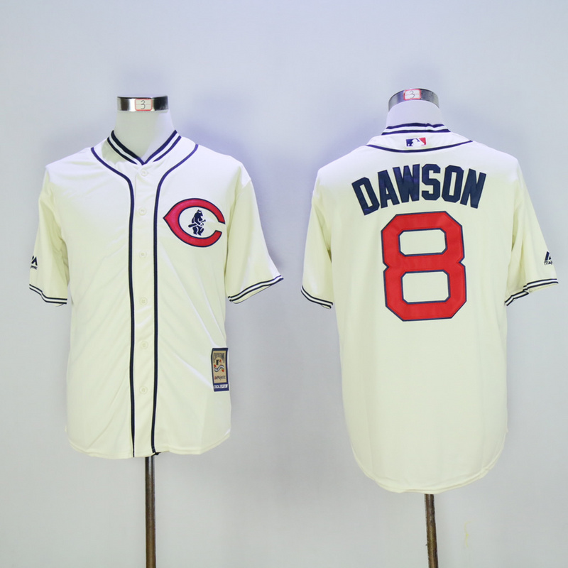 Men Chicago Cubs 8 Dawson Cream Throwback 1929 MLB Jerseys